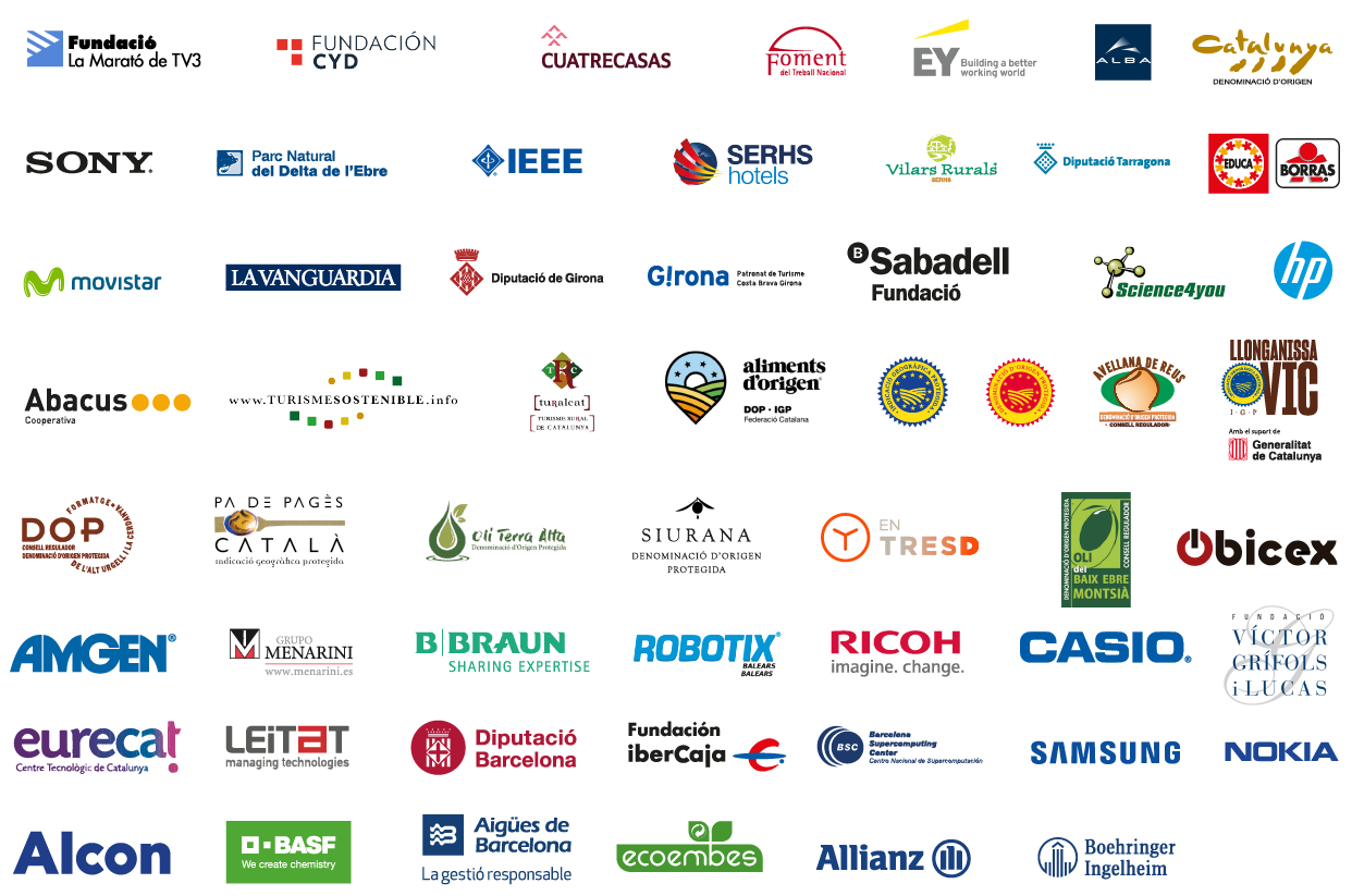 conjunt de logotips d'empreses i universitats col·laboradores