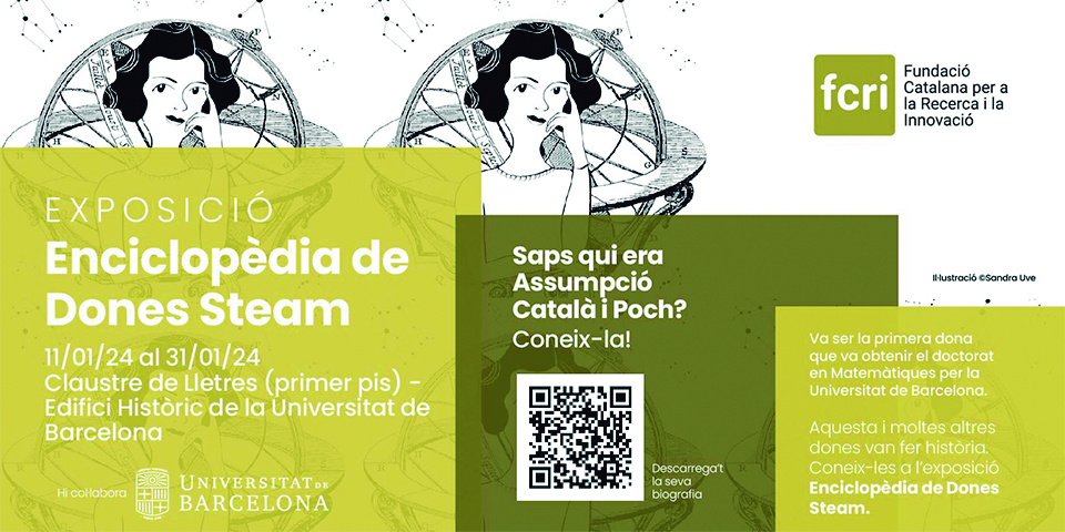 La Fundació Catalana per a la Recerca i la Innovació presenta a la Universitat de Barcelona la biografia de la matemàtica i astrònoma Assumpció Català i Poch, dins l’exposició “Enciclopèdia de Dones STEAM”